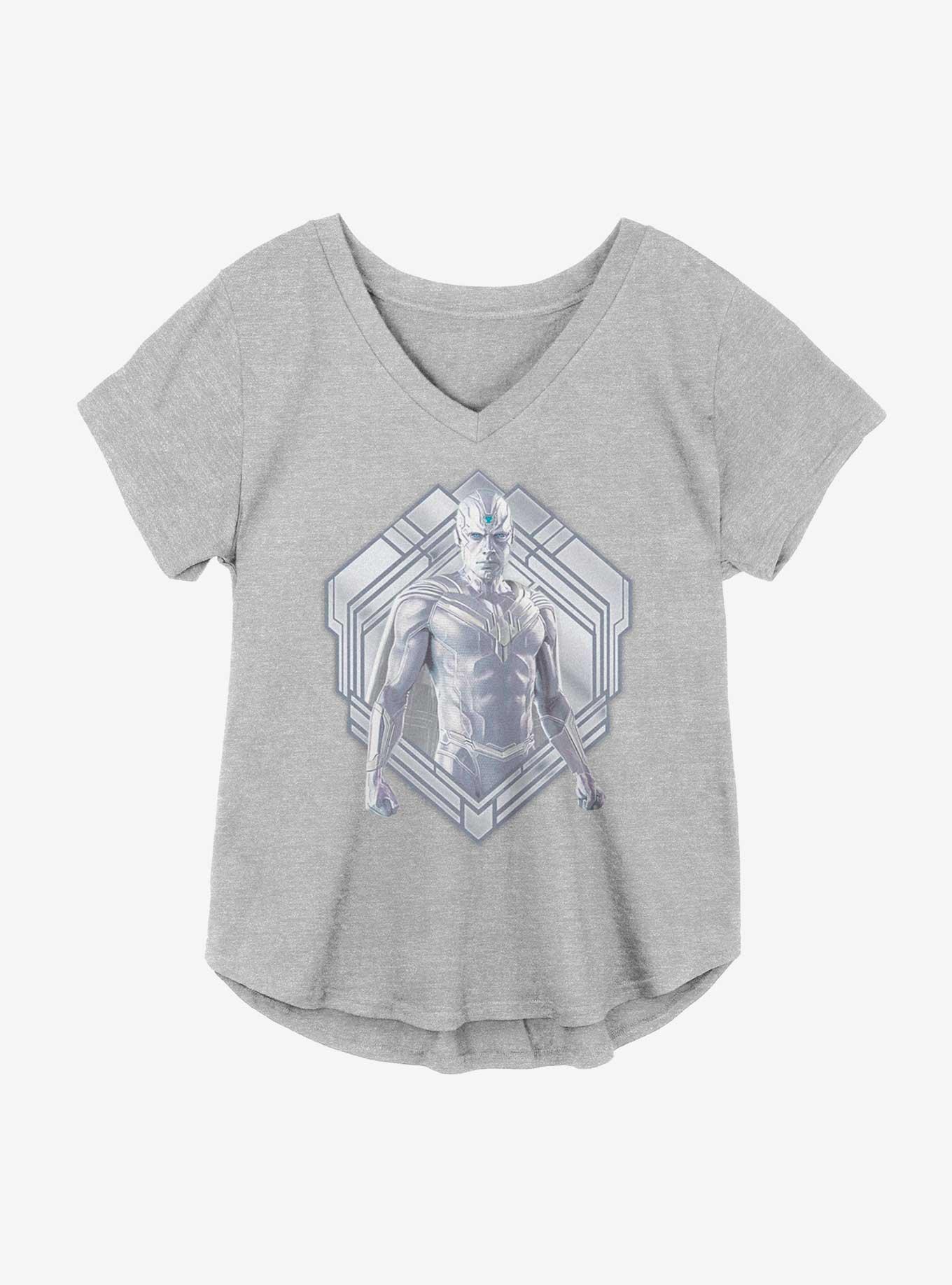 Marvel WandaVision White Vision Girls Plus Size T-Shirt, HEATHER GR, hi-res