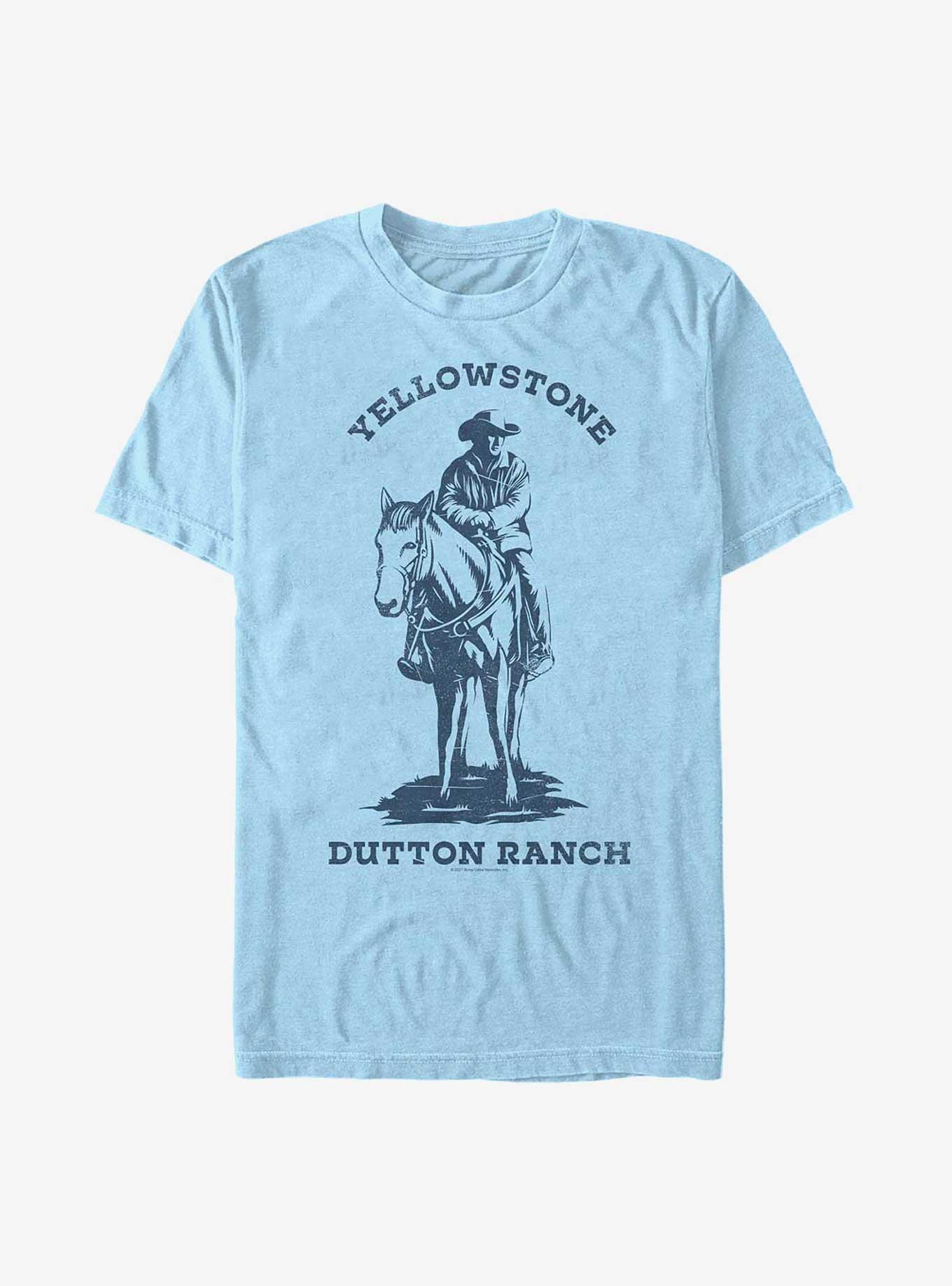 Yellowstone Dutton Ranch Distressed T-Shirt, LT BLUE, hi-res