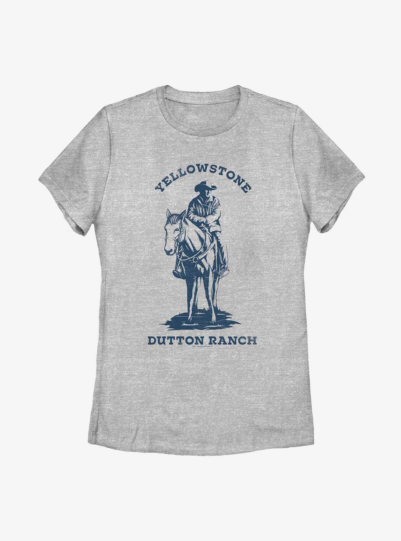 Yellowstone Dutton Ranch Distressed Womens T-Shirt, ATH HTR, hi-res