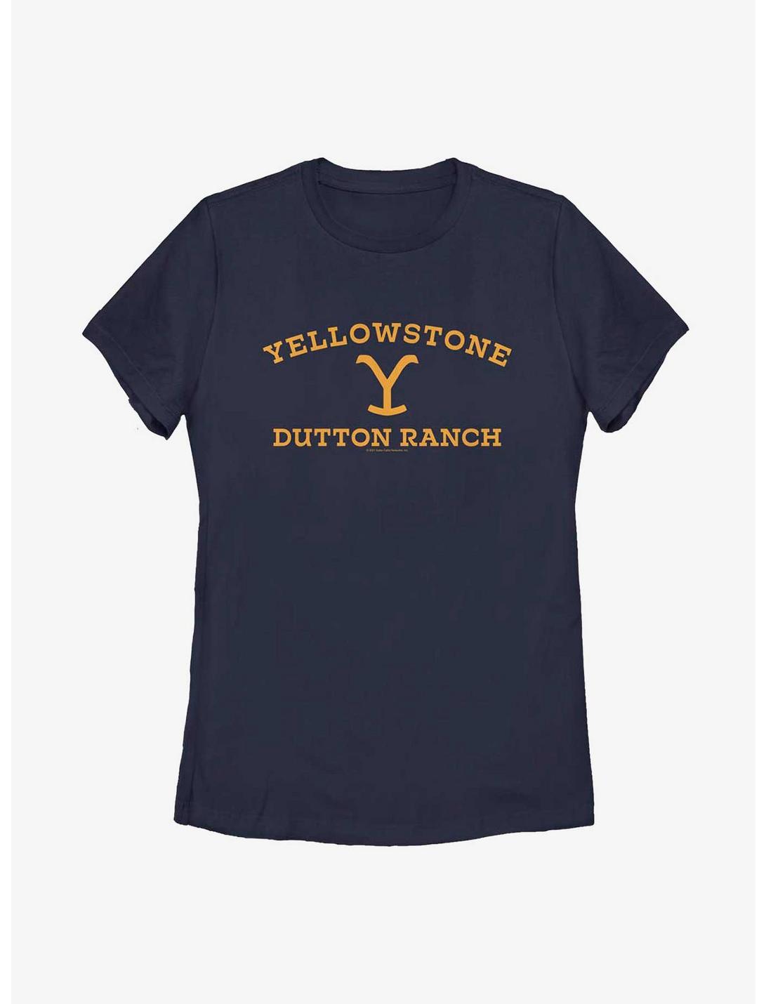 Yellowstone Dutton Ranch Logo Womens T-Shirt, NAVY, hi-res