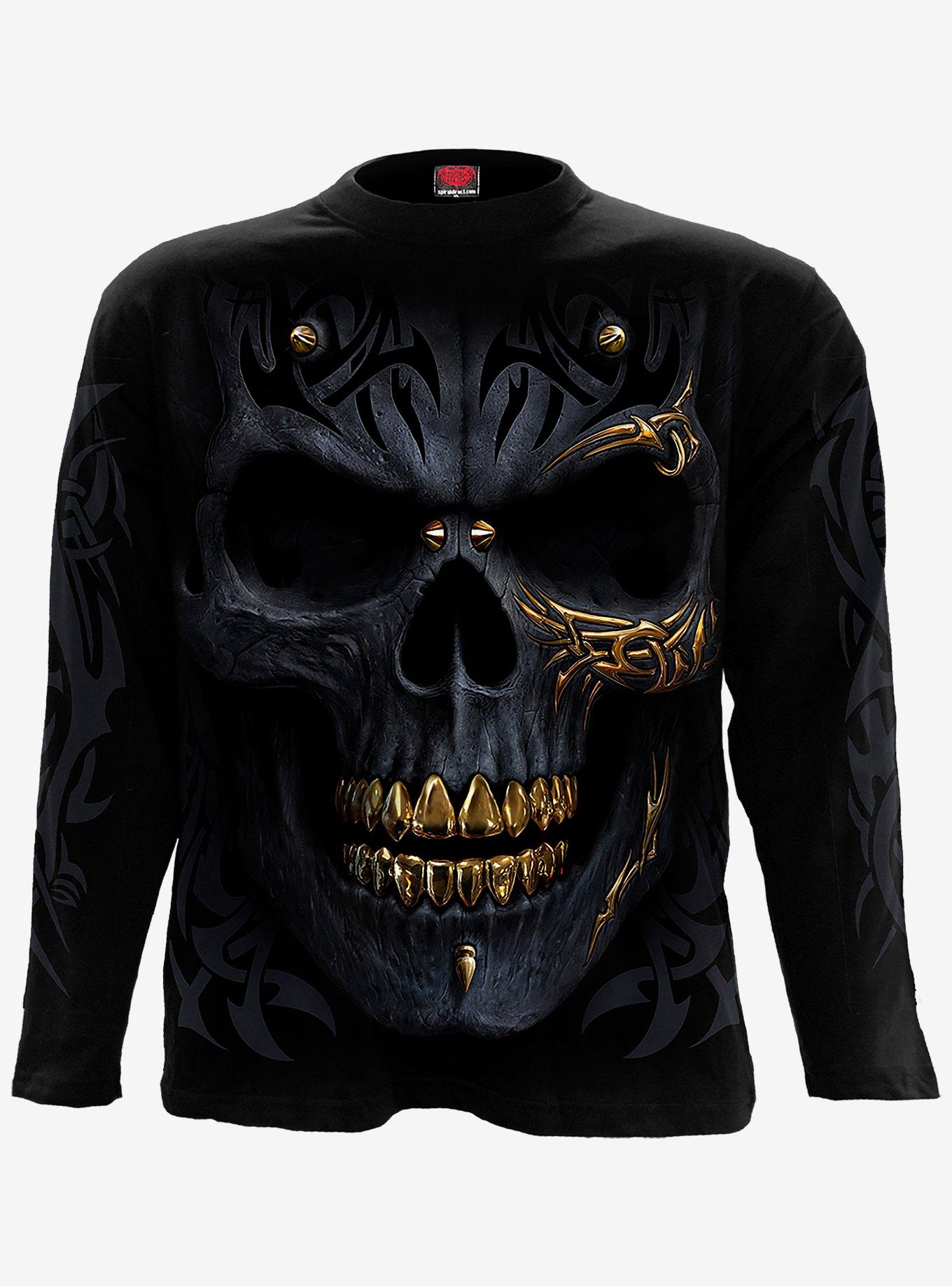 Black Gold Skull Long-Sleeve | Hot Topic