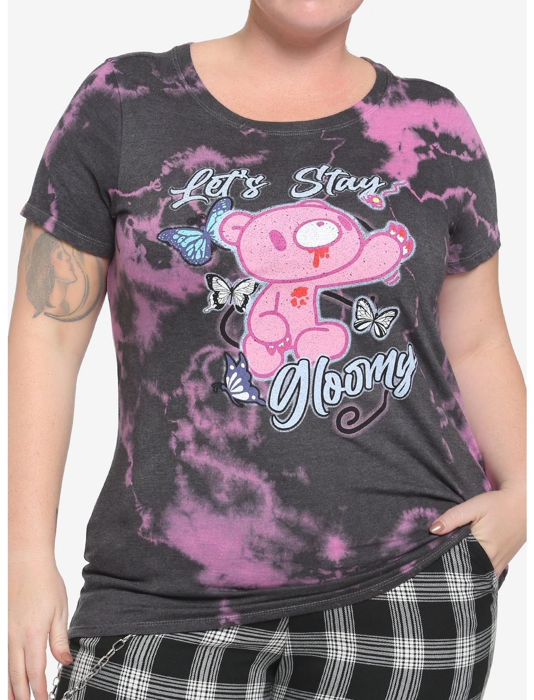 Gloomy Bear Butterflies Tie-Dye Girls T-Shirt Plus Size, MULTI, hi-res