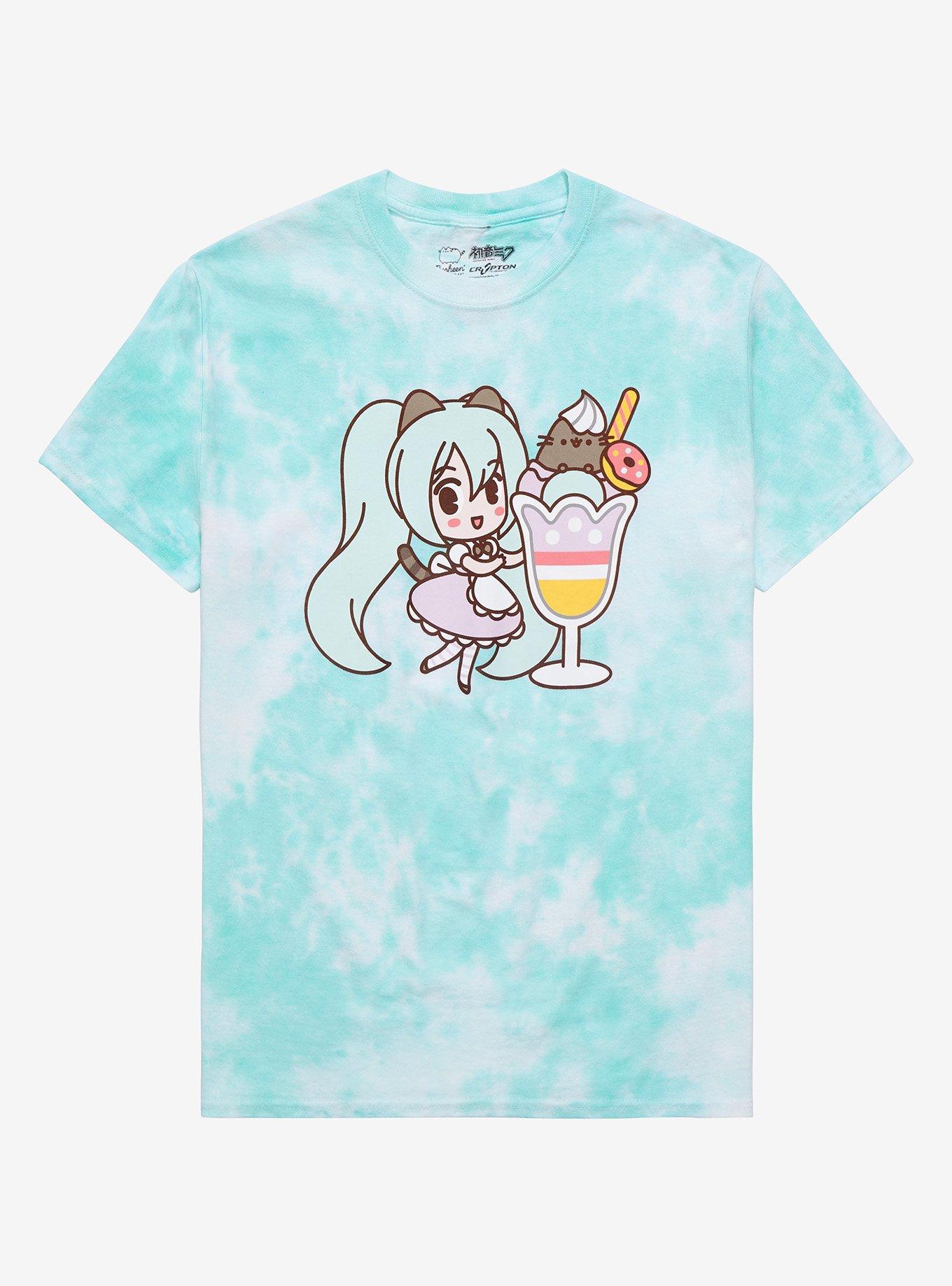 Hatsune Miku X Pusheen Sundae Tie-Dye Girls T-Shirt, MULTI, hi-res