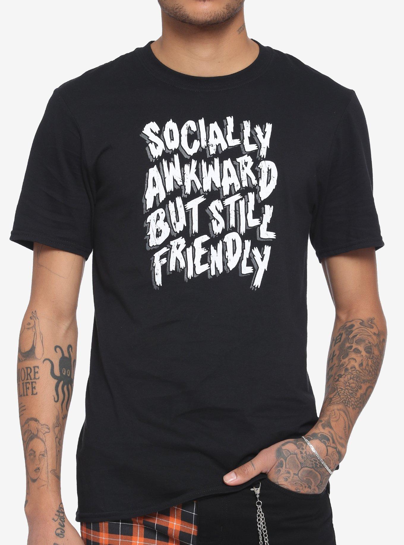 Awkward But Friendly T-Shirt, BLACK, hi-res