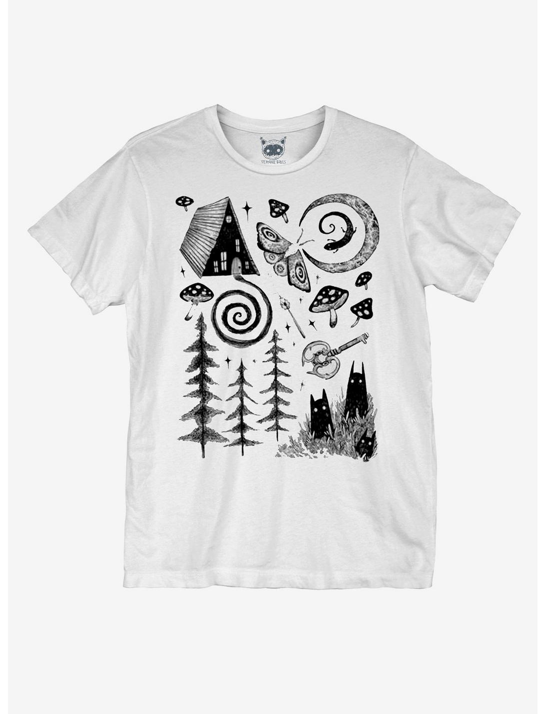 Cottage Forest T-Shirt By Guild Of Calamity, BLACK, hi-res