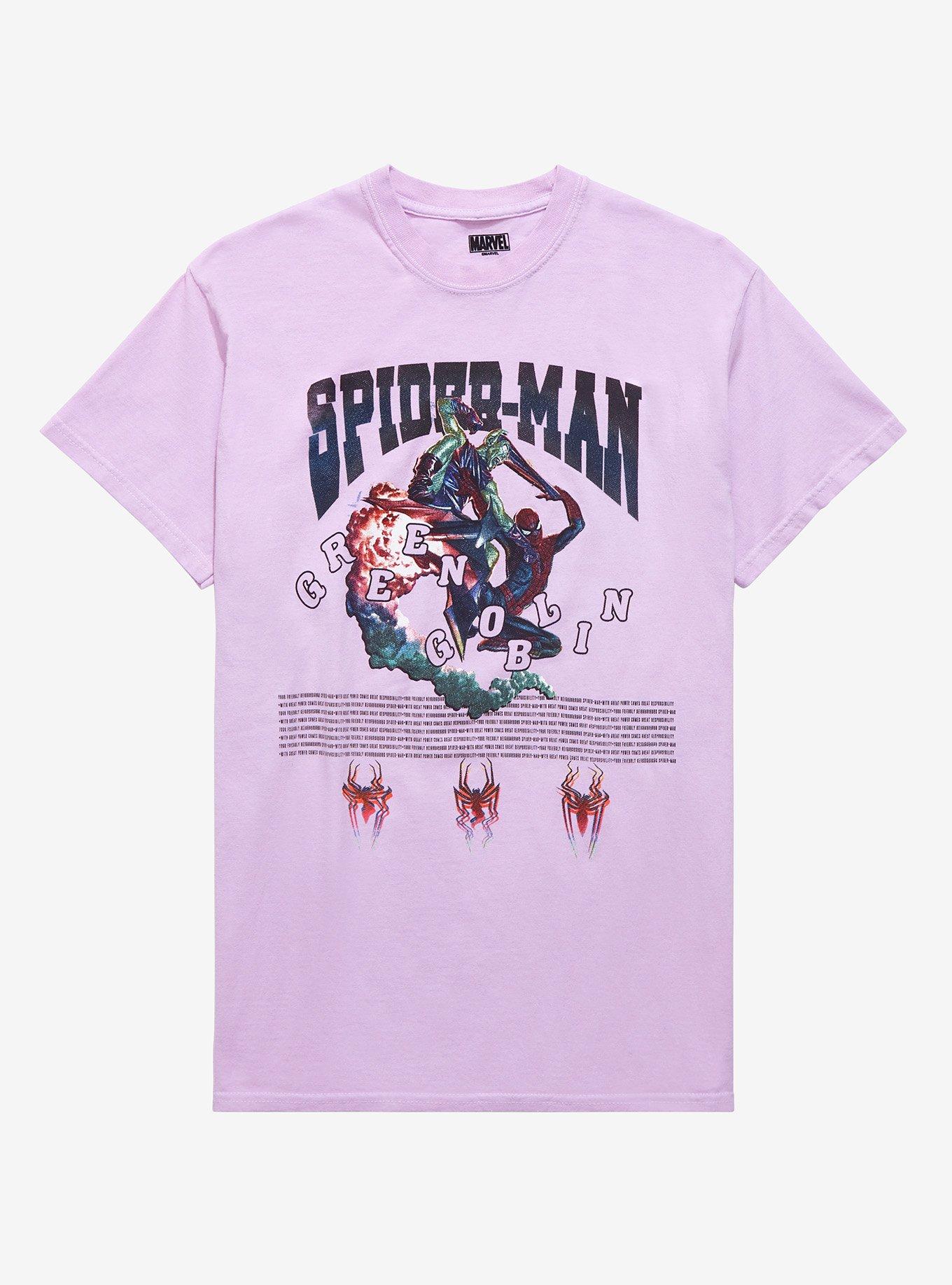 Marvel Spider-Man vs Green Goblin T-Shirt - BoxLunch Exclusive, LILAC, hi-res