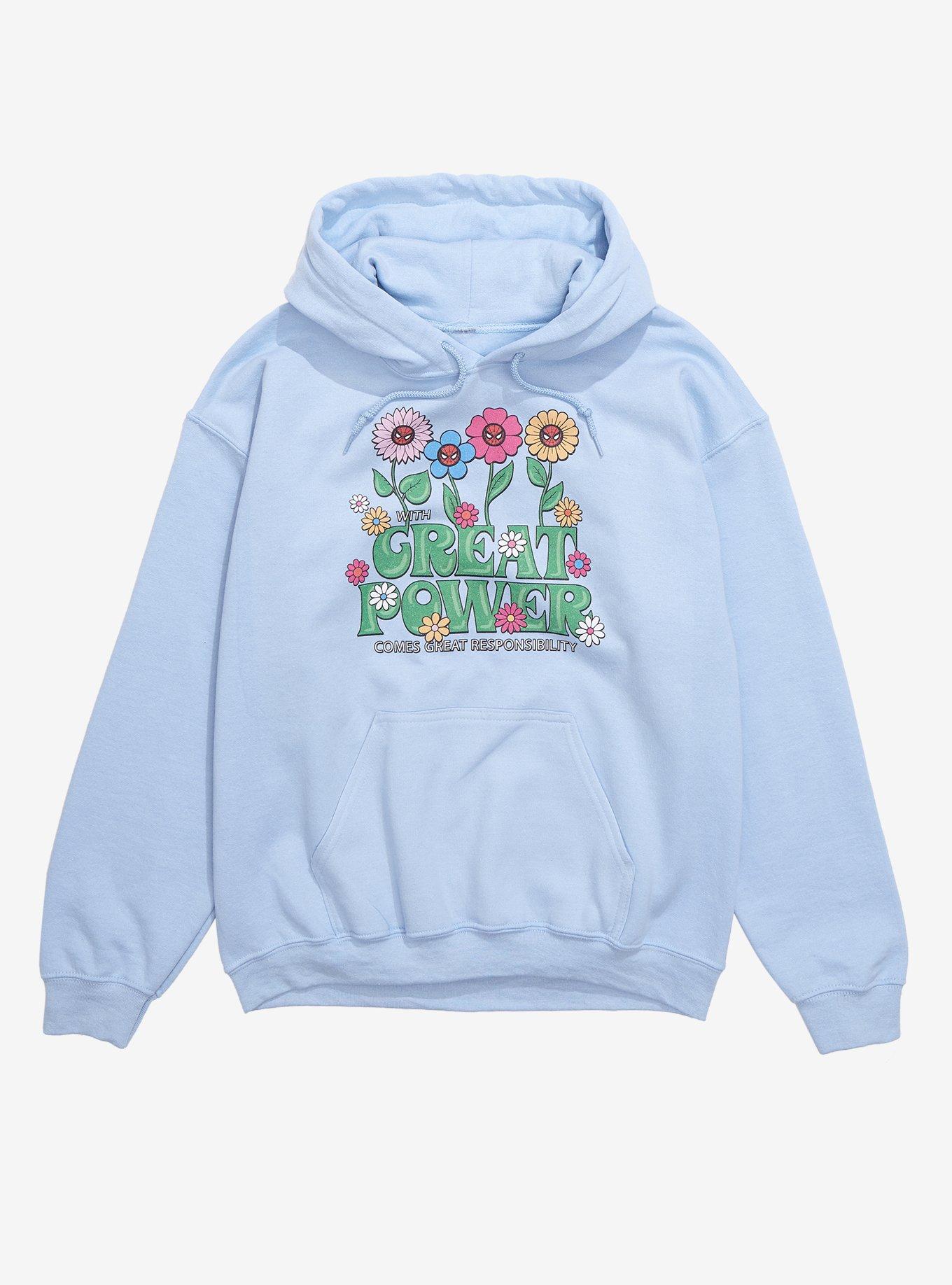 Marvel Spider-Man Great Power Vintage Floral Hoodie