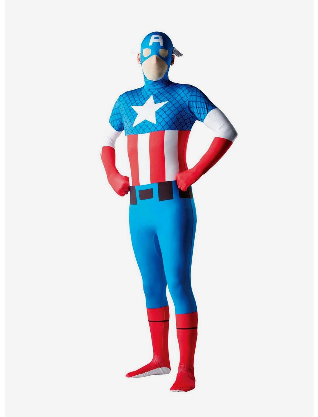 Marvel Captain America Second Skin Costume, BLUE, hi-res