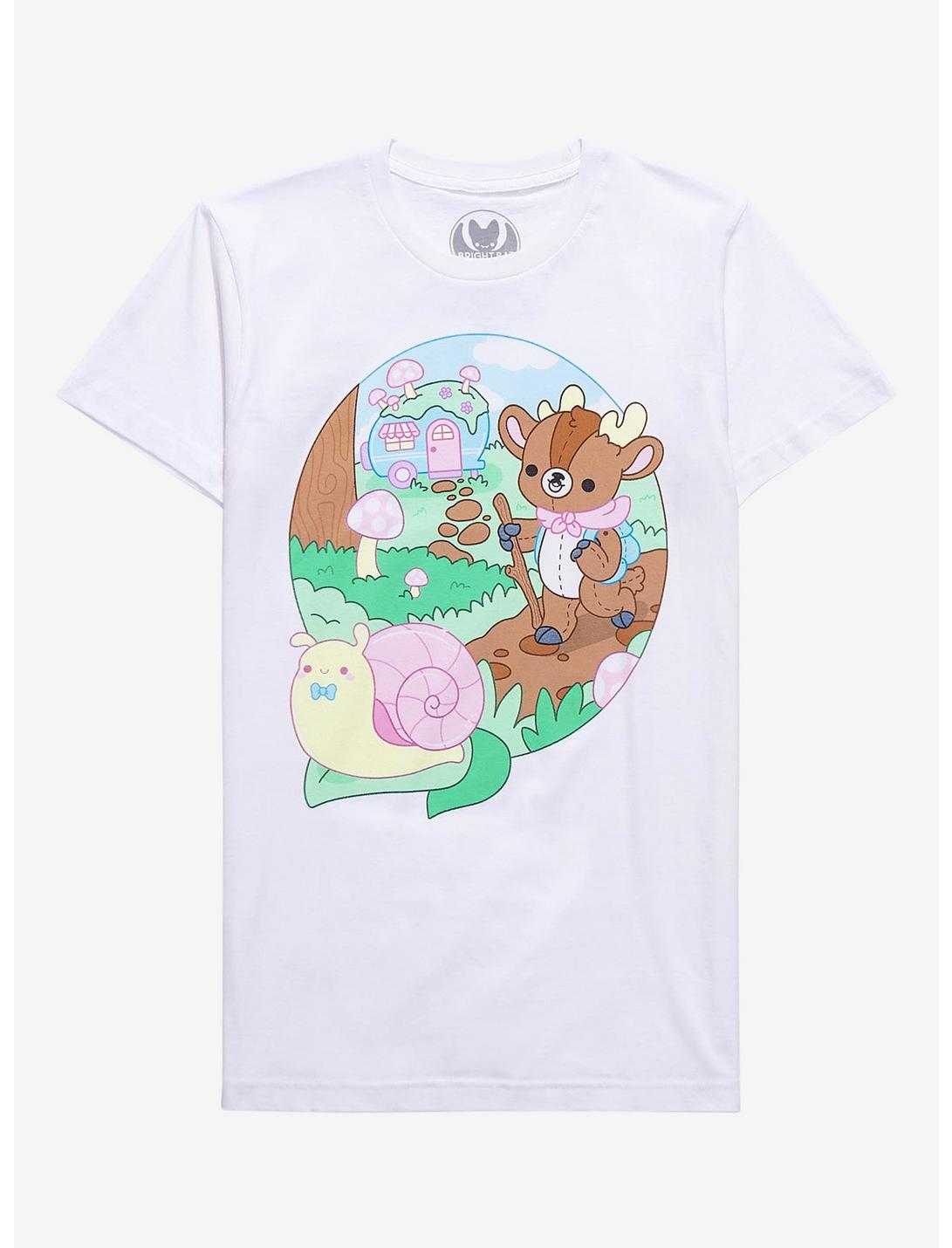 Cottage Creatures Boyfriend Fit Girls T-Shirt By Bright Bat Design, MULTI, hi-res