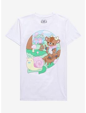 Cottage Creatures Boyfriend Fit Girls T-Shirt By Bright Bat Design, , hi-res