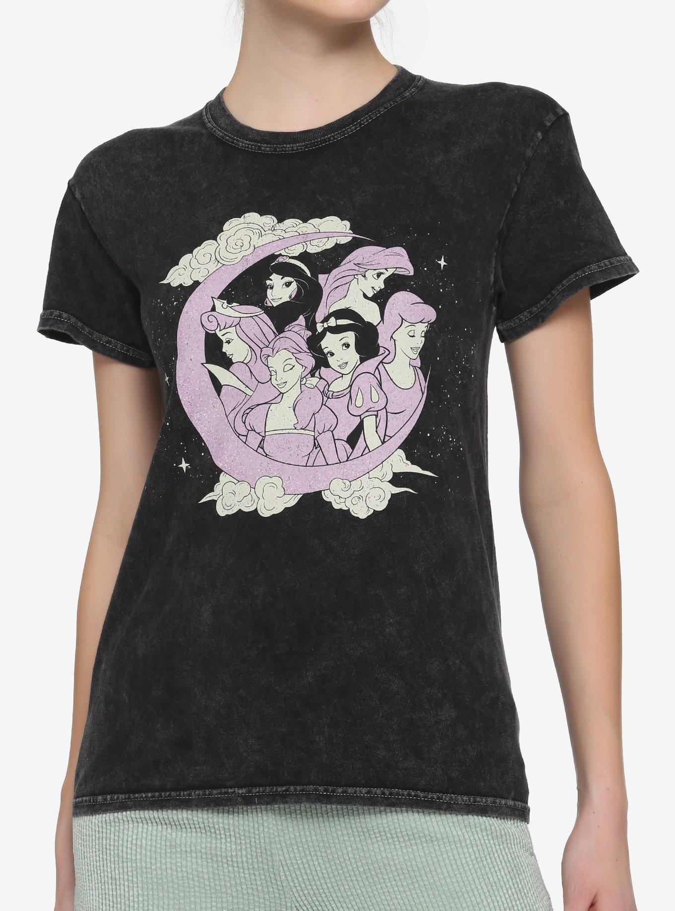Disney Princess Moon Dark Wash Boyfriend Fit Girls T-Shirt, MULTI, hi-res