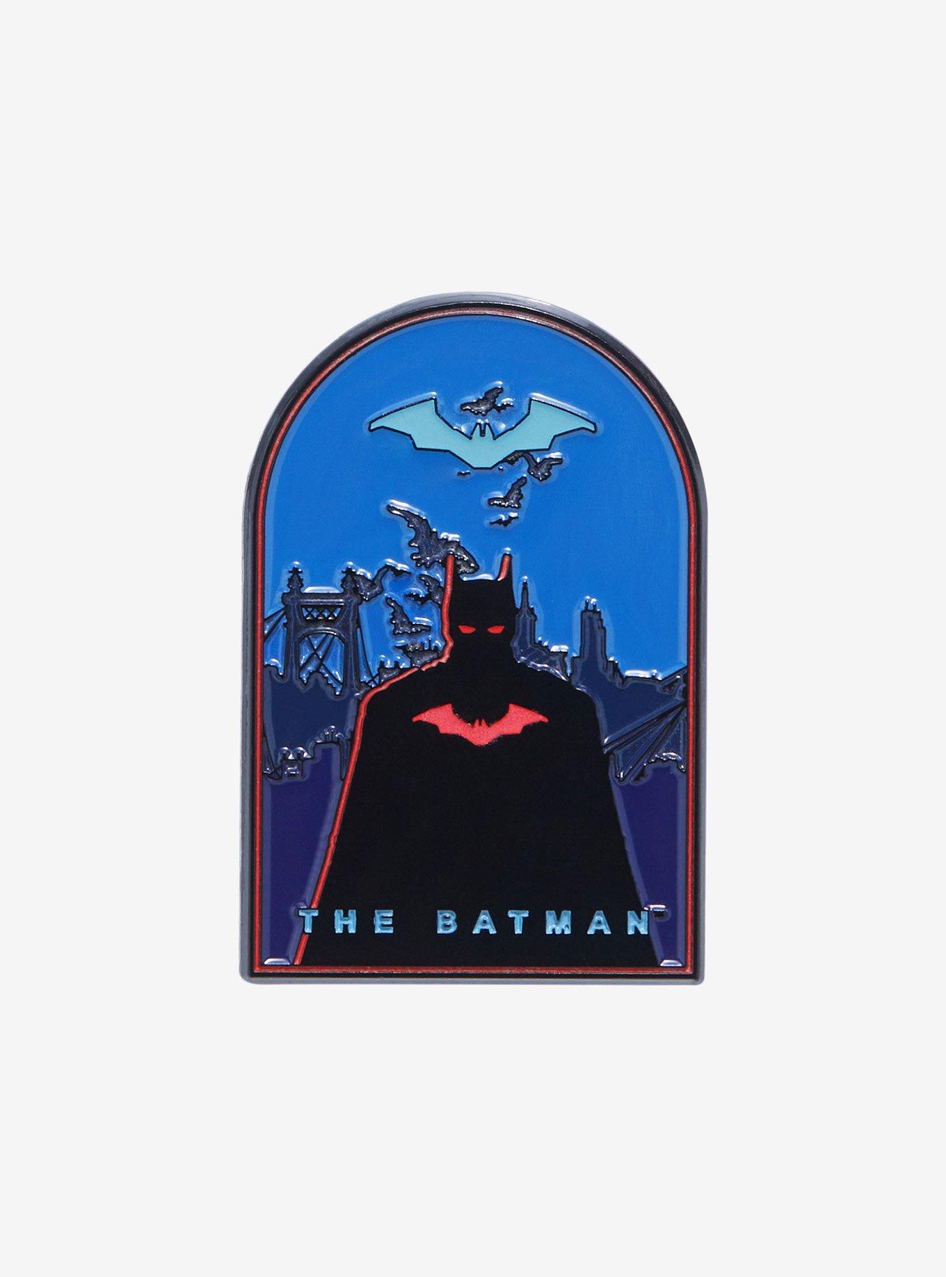 DC Comics The Batman Silhouette Glow-in-the-Dark Enamel Pin - BoxLunch Exclusive, , hi-res