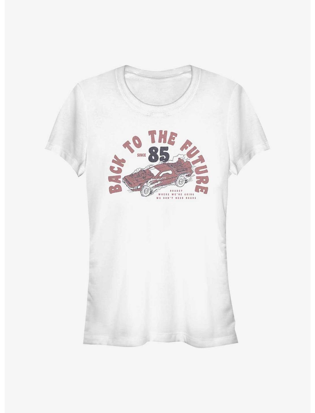 Back To The Future Vintage Logo Since 85 Girls T-Shirt, WHITE, hi-res