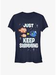 Disney Pixar Finding Nemo Just Keep Swimming Girls T-Shirt, NAVY, hi-res