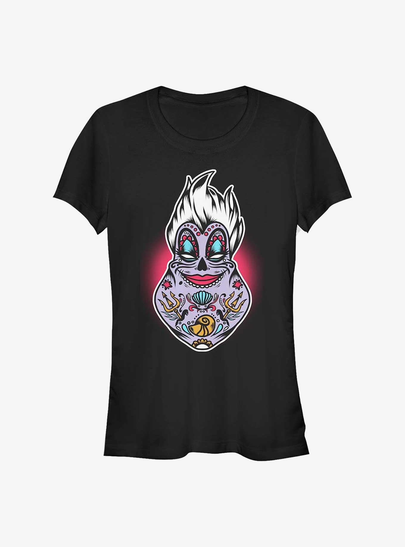 Disney The Little Mermaid Sugar Skull Ursula Girls T-Shirt, BLACK, hi-res