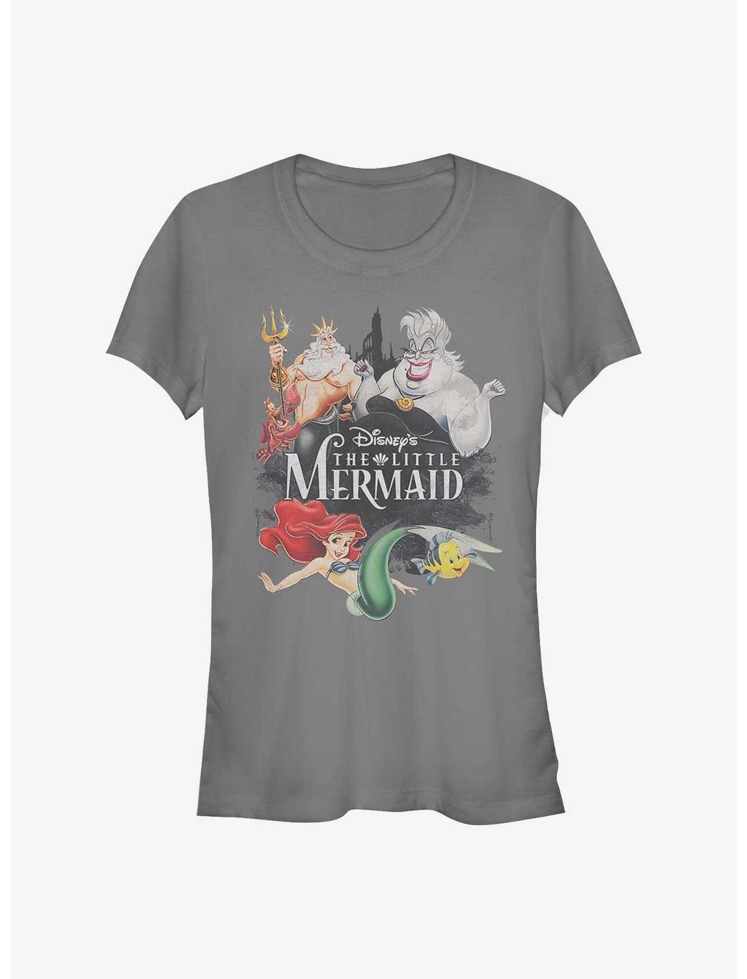 Disney The Little Mermaid Watercolor Poster Girls T-Shirt, CHARCOAL, hi-res