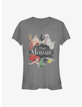 Disney The Little Mermaid Watercolor Mermaid Girls T-Shirt, CHARCOAL, hi-res