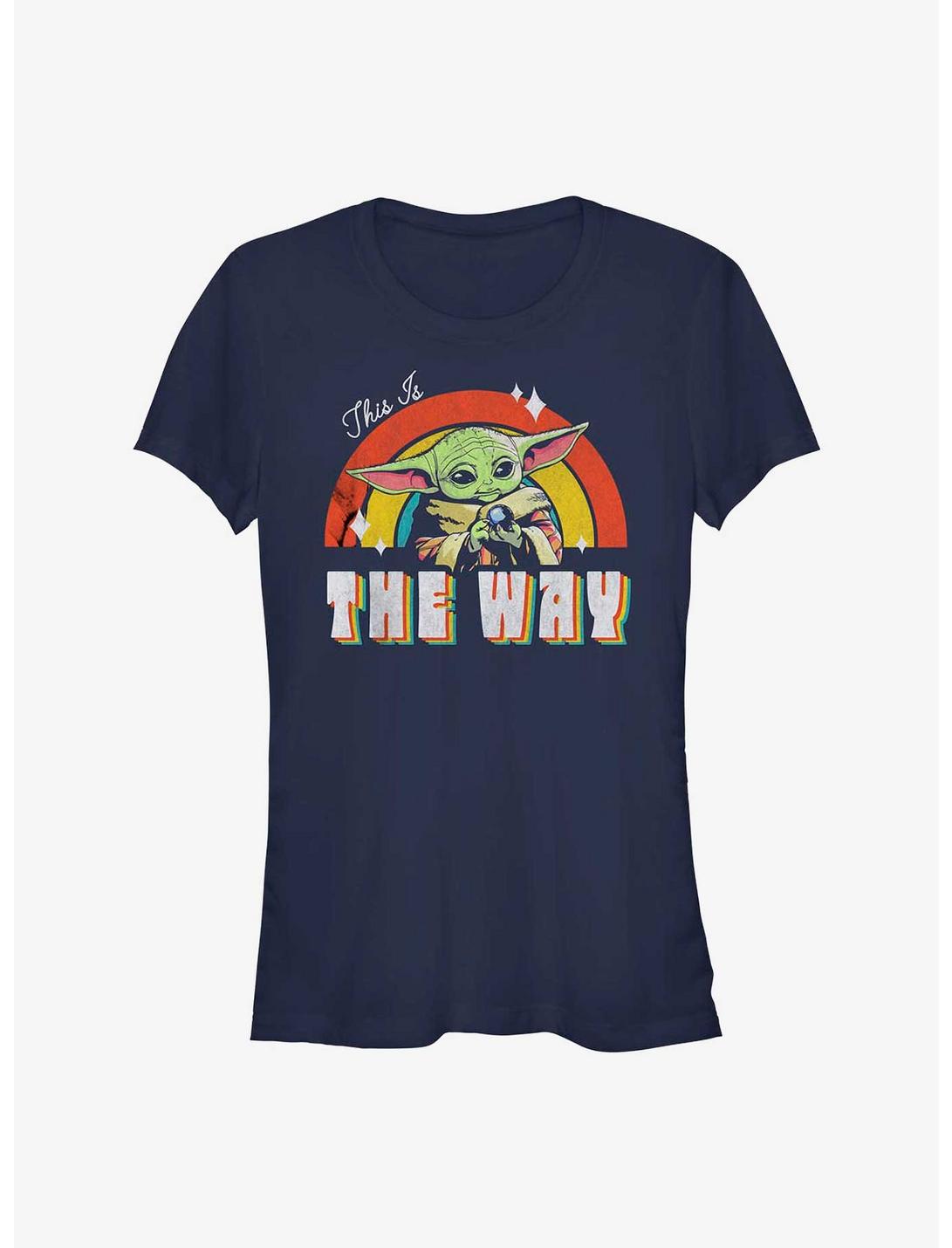 Star Wars The Mandalorian This Is The Way Rainbow Girls T-Shirt, NAVY, hi-res