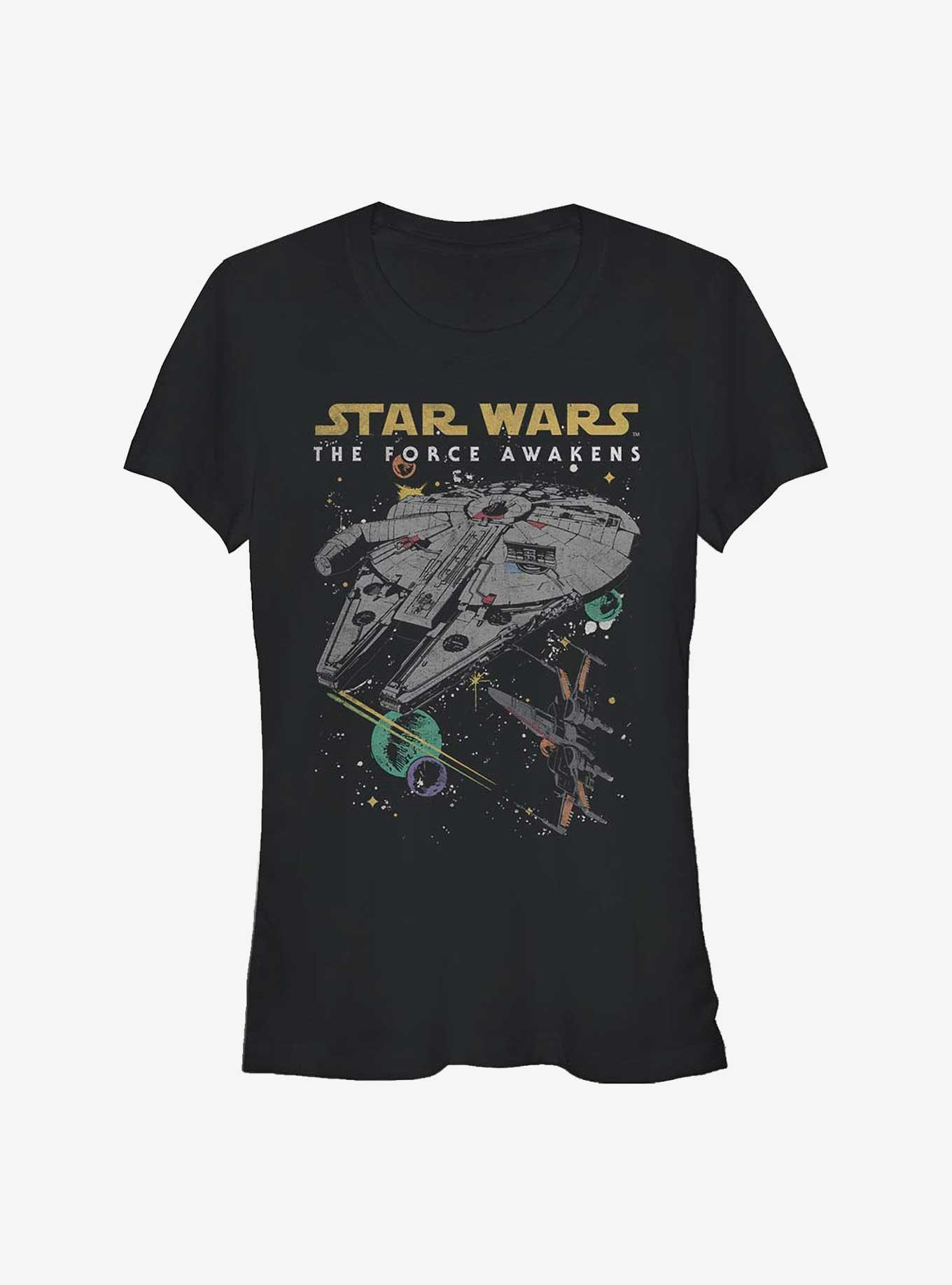 Star Wars: The Force Awakens Lined Up Girls T-Shirt, BLACK, hi-res