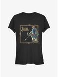 Nintendo Zelda Breath Of The Wild Link Girls T-Shirt, BLACK, hi-res