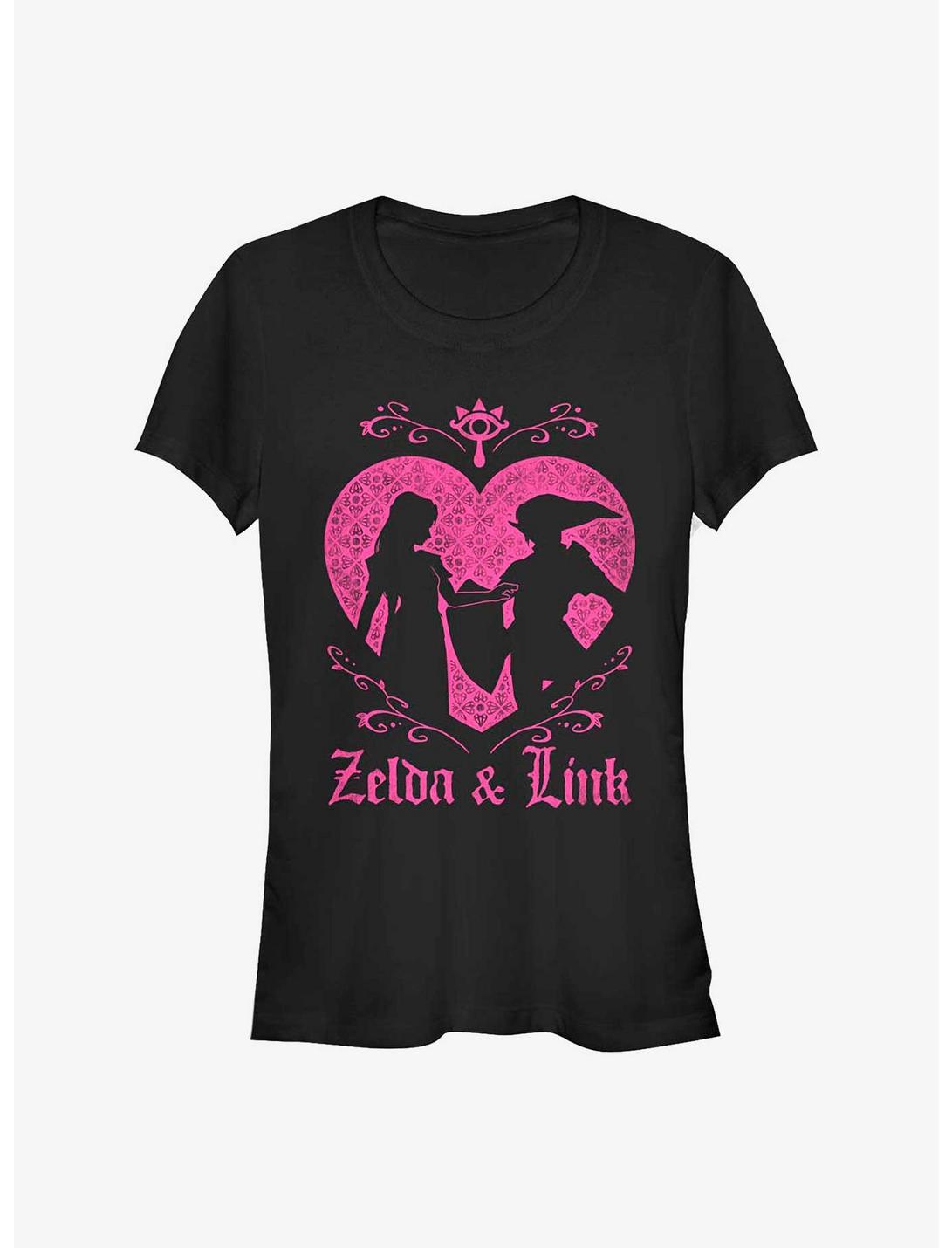 Nintendo Zelda Link And Zelda Girls T-Shirt, BLACK, hi-res