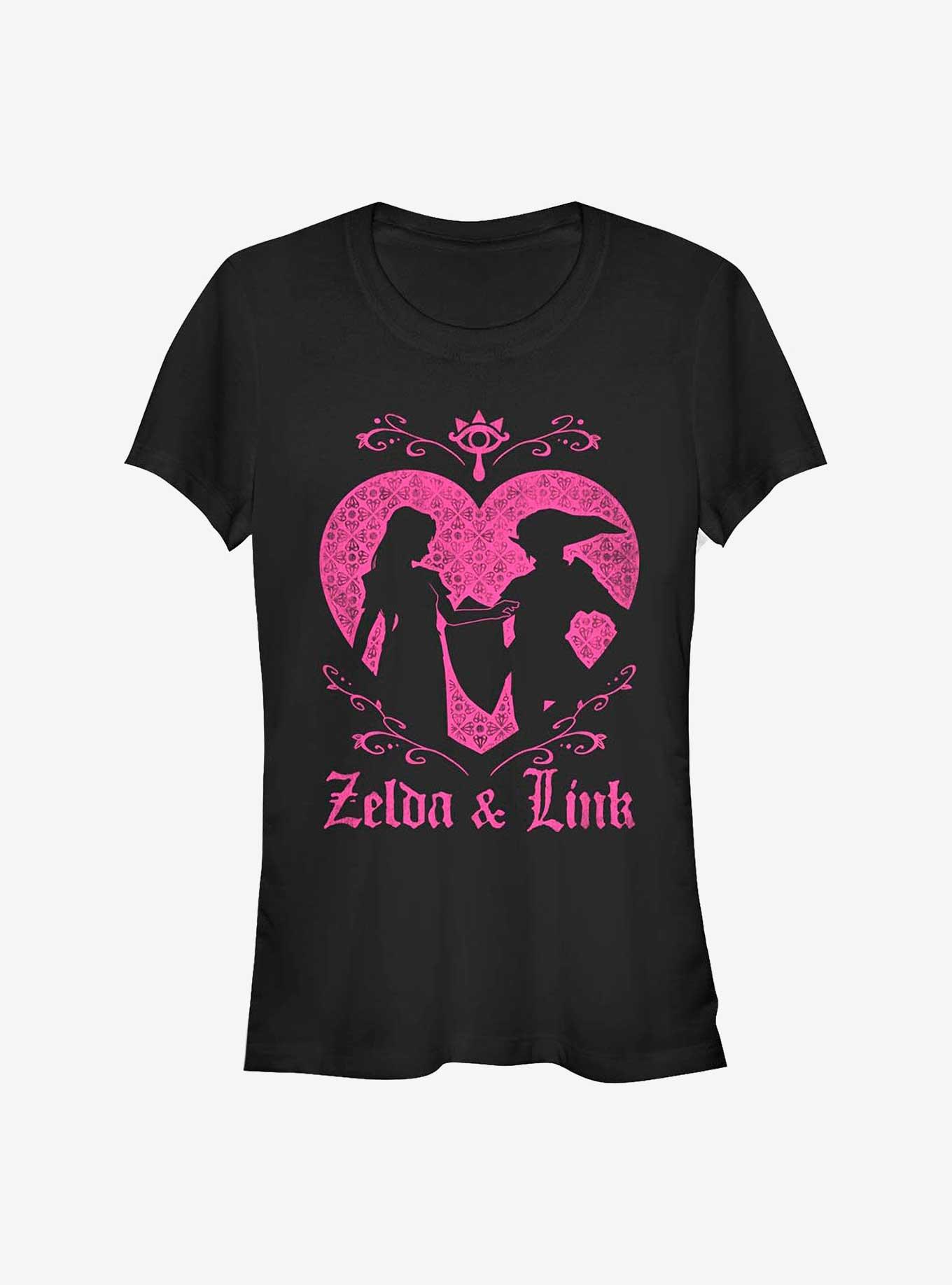 Nintendo Zelda Link And Zelda Girls T-Shirt, BLACK, hi-res