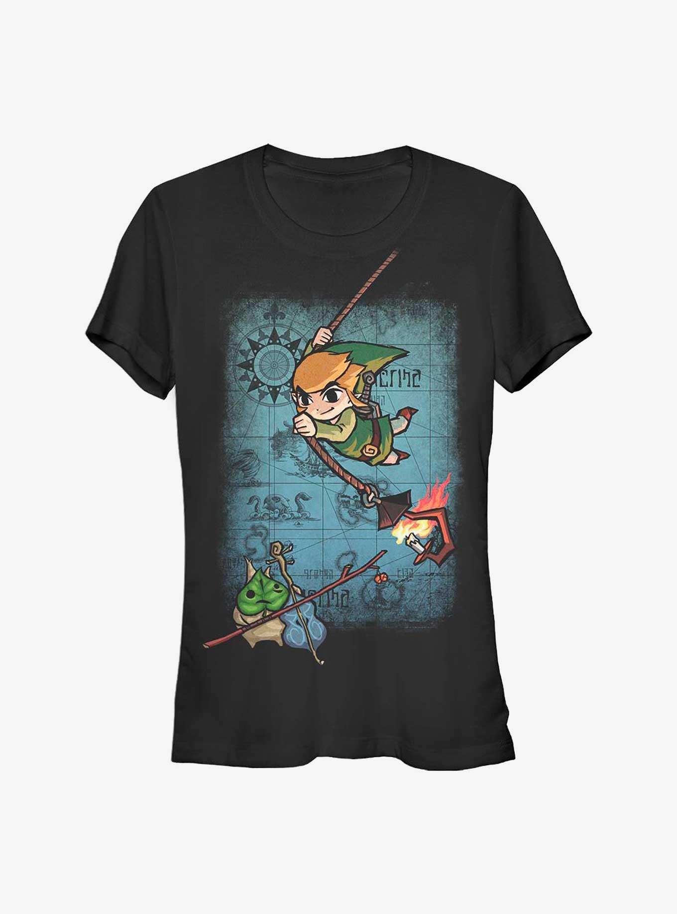 Nintendo Zelda Map Swing Girls T-Shirt, BLACK, hi-res