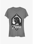 Nintendo Zelda Silhouette Shield Girls T-Shirt, CHARCOAL, hi-res