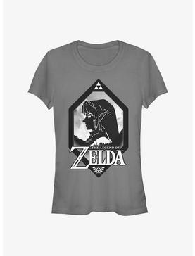 Nintendo Zelda Silhouette Shield Girls T-Shirt, CHARCOAL, hi-res