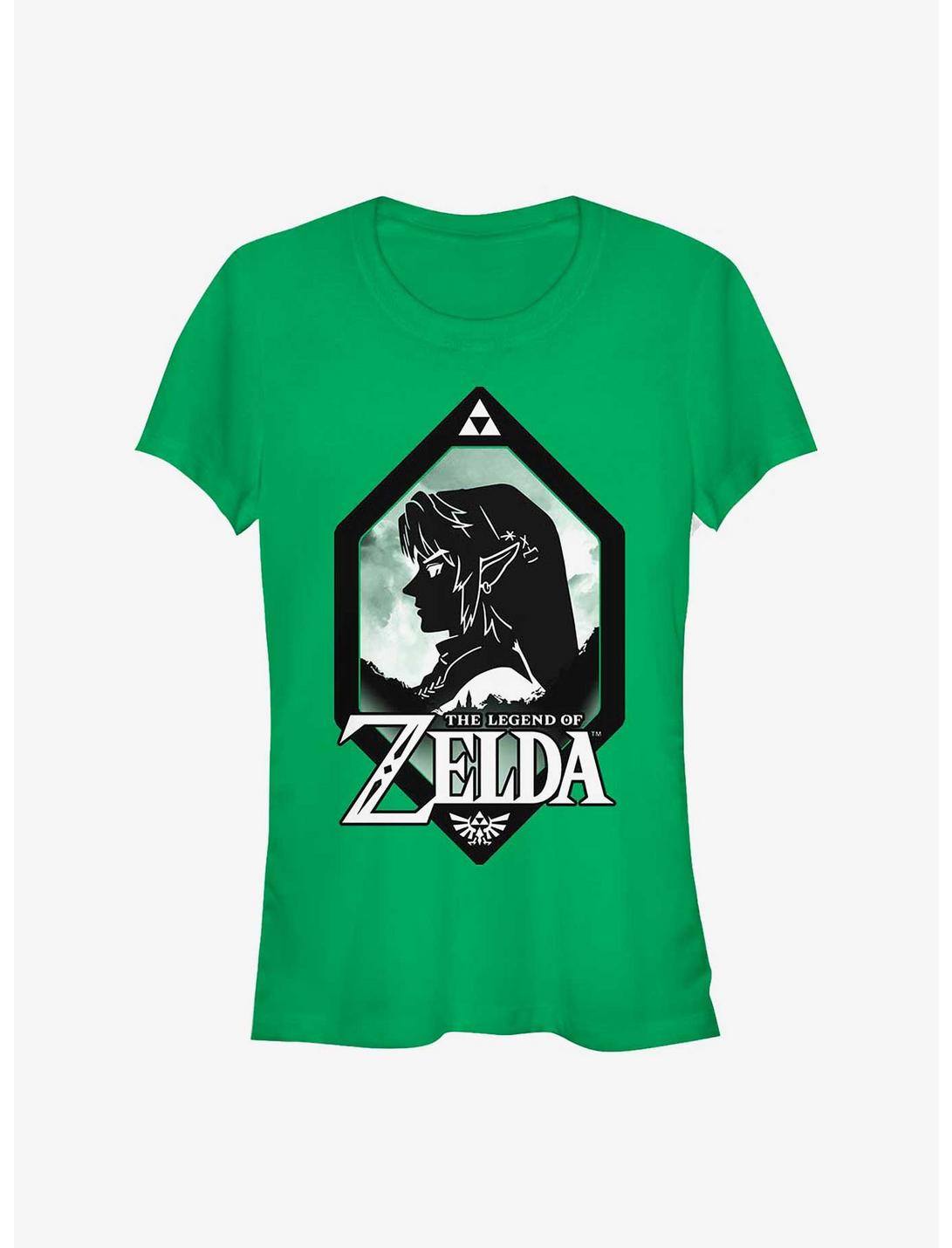 Nintendo Zelda Silhouette Shield Girls T-Shirt, KELLY, hi-res