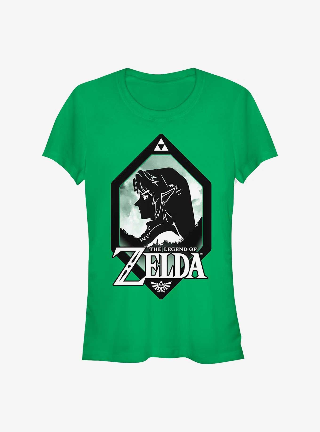 Nintendo Zelda Silhouette Shield Girls T-Shirt, KELLY, hi-res