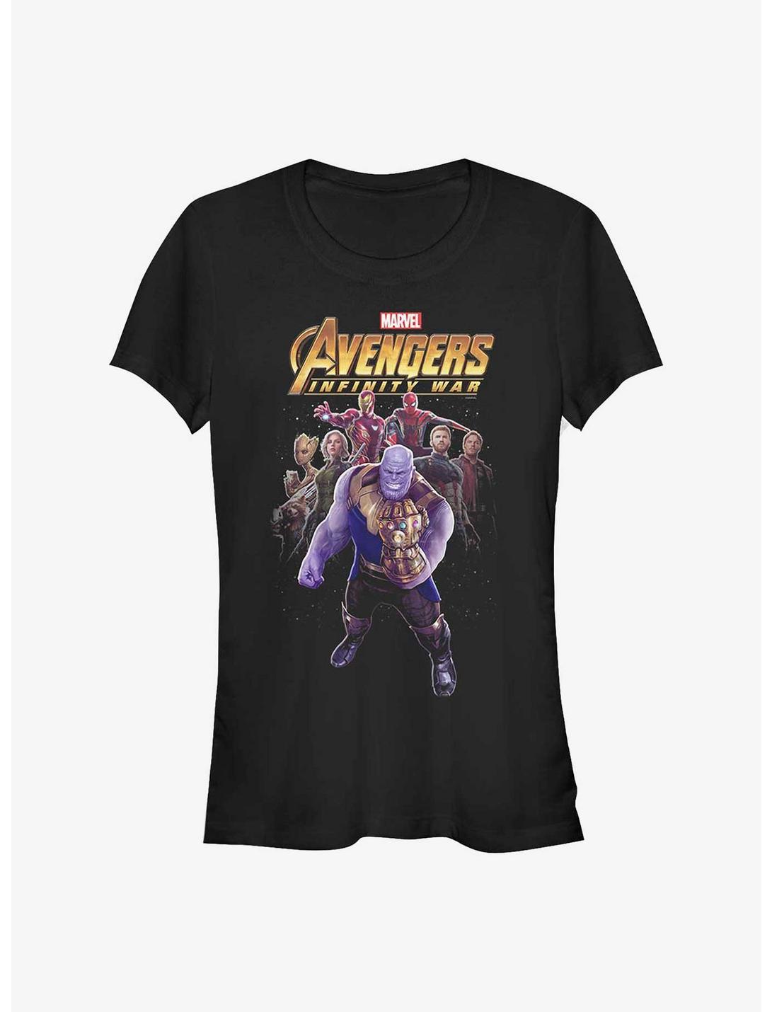 Marvel Avengers Heroes Vs Thanos Girls T-Shirt, BLACK, hi-res