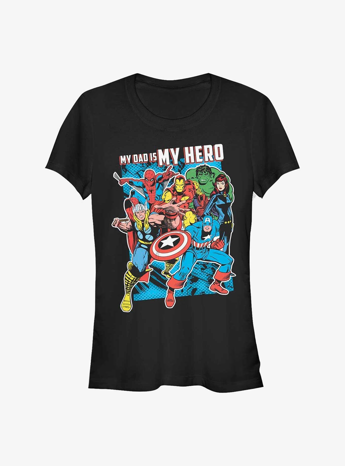 Marvel Avengers My Dad Is My Hero Girls T-Shirt