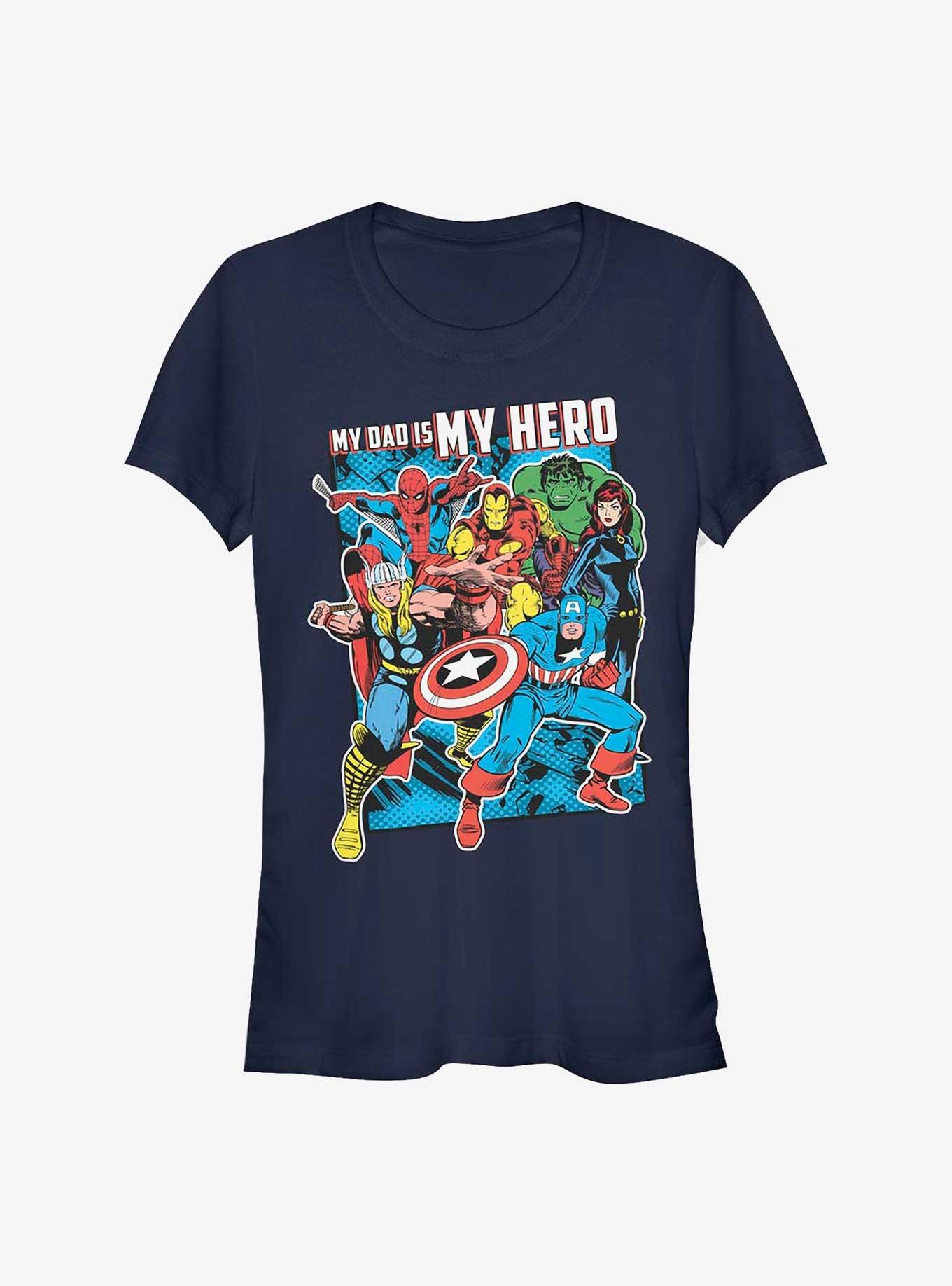 Marvel Avengers My Dad Is My Hero Girls T-Shirt