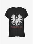 Marvel Avengers Shield Logo Girls T-Shirt, BLACK, hi-res