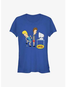 Beavis And Butt-Head Virtual Stupidity Girls T-Shirt, ROYAL, hi-res