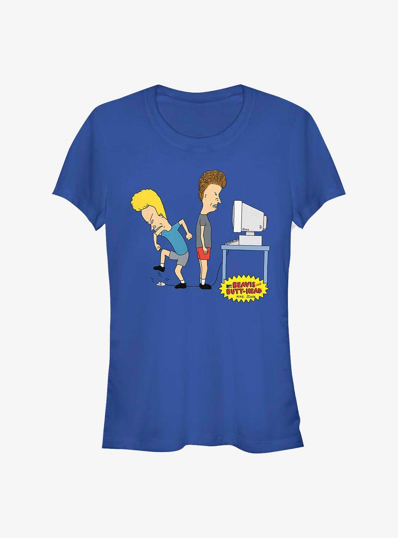 Beavis And Butt-Head Virtual Stupidity Girls T-Shirt, ROYAL, hi-res