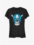 Marvel Captain America Sugar Skull Girls T-Shirt, BLACK, hi-res