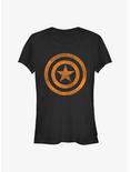 Marvel Captain America Orange Shield Girls T-Shirt, BLACK, hi-res
