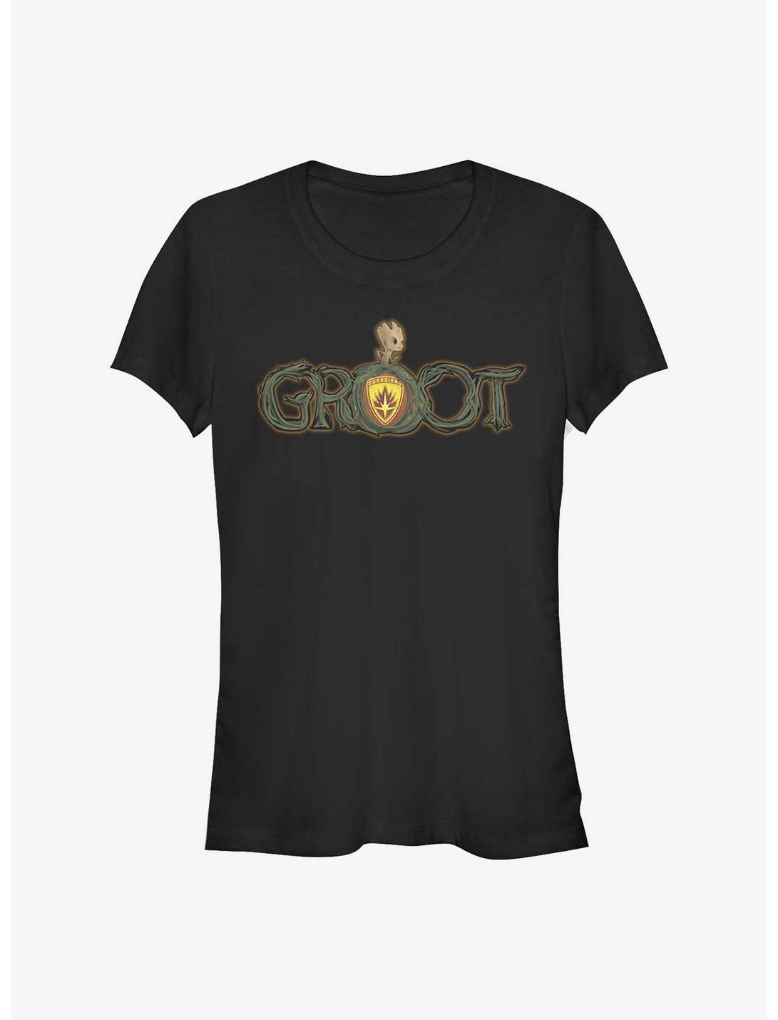 Marvel Guardians Of The Galaxy Groot Smoke Girls T-Shirt, BLACK, hi-res