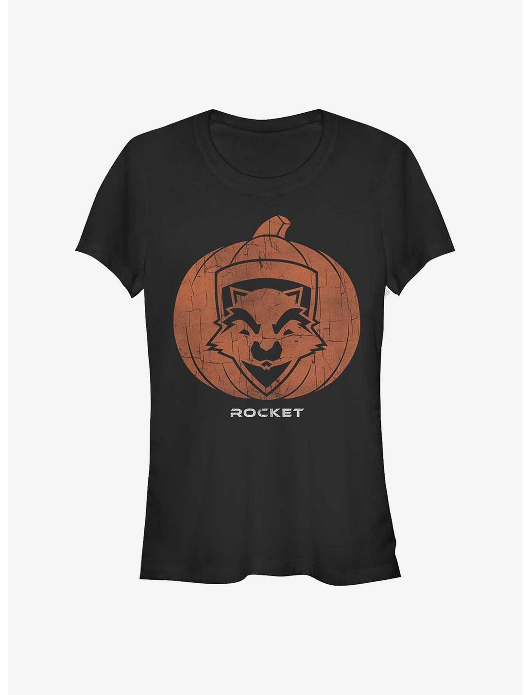 Marvel Guardians Of The Galaxy Rocket Pumpkin Girls T-Shirt, BLACK, hi-res