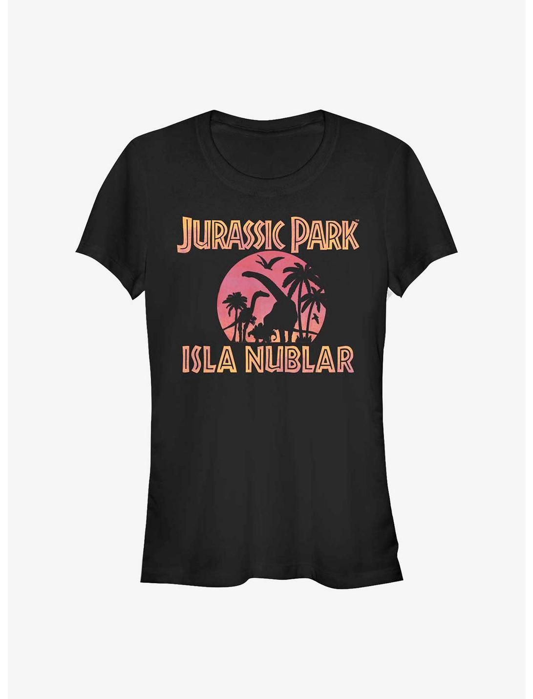 Jurassic Park Isla Nubar Silhouette Girls T-Shirt, BLACK, hi-res