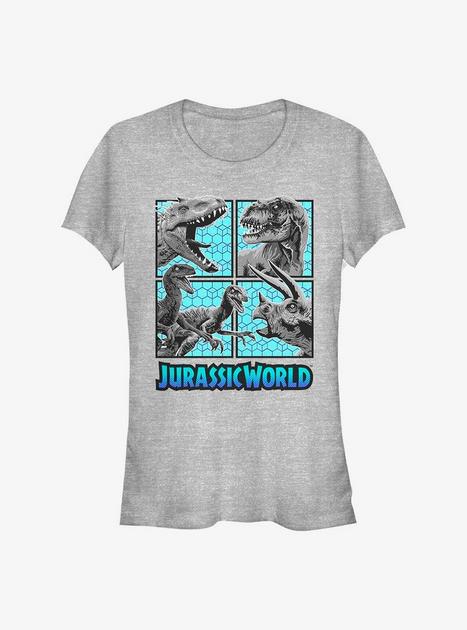 Jurassic World Face Your Fears Dinos Girls T-Shirt - GREY | Hot Topic