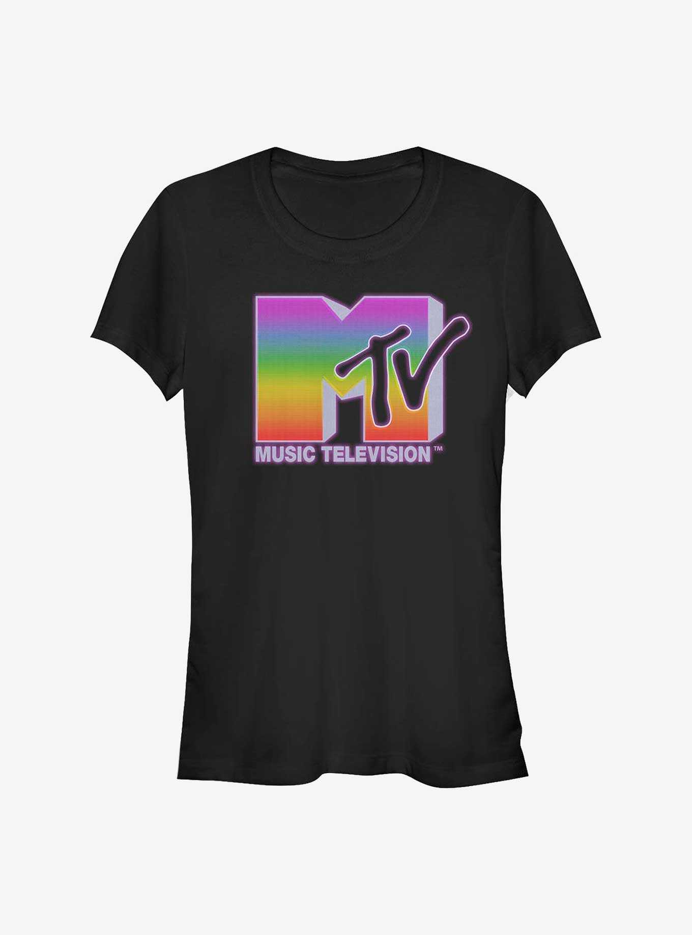 MTV Rainbow Static Girls T-Shirt, BLACK, hi-res