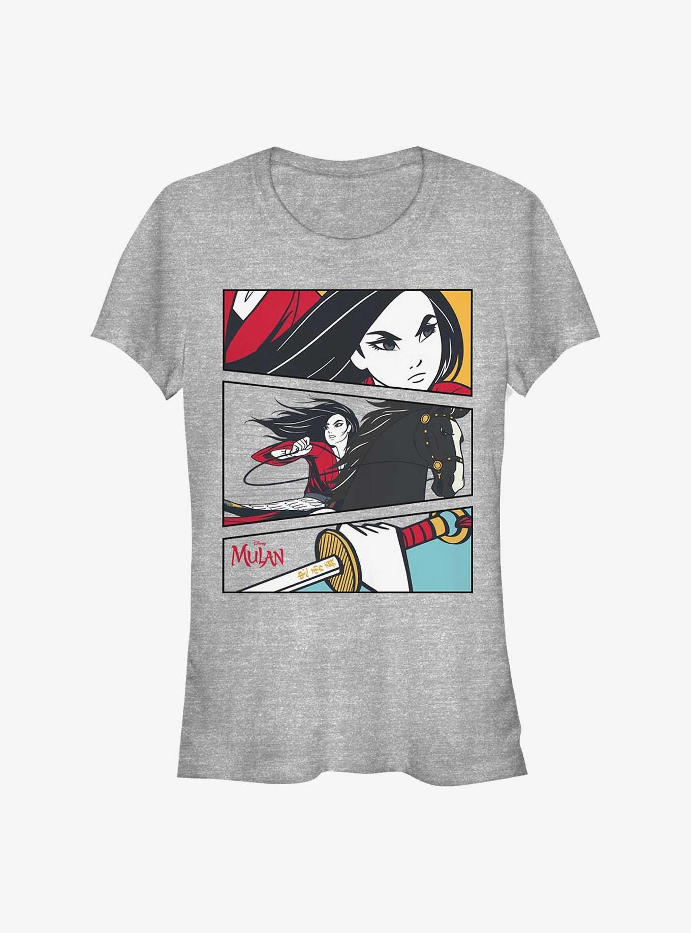 Disney Mulan Action Panels Girls T-Shirt, ATH HTR, hi-res