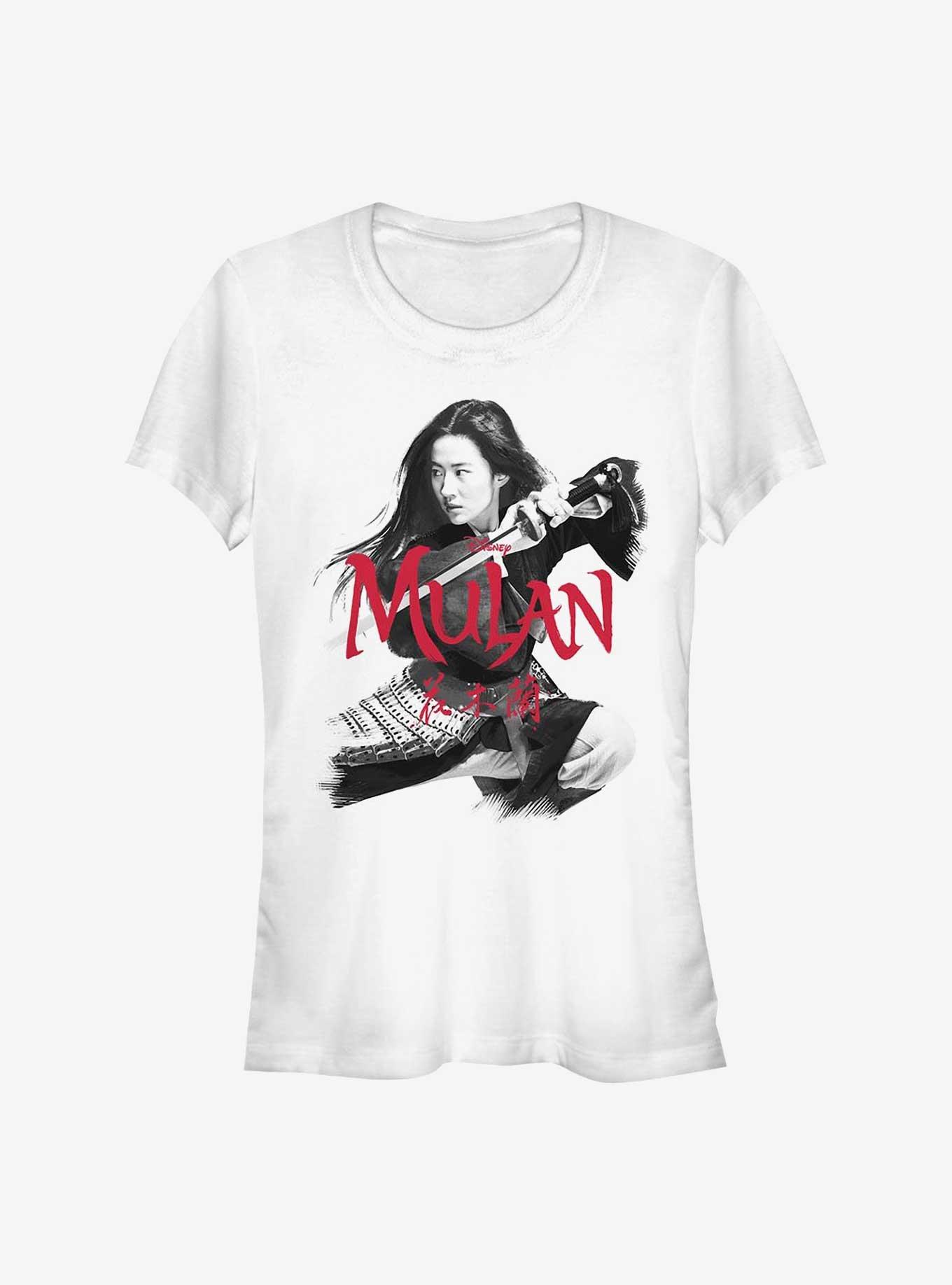 Disney Mulan Fighting Stance Girls T-Shirt, WHITE, hi-res