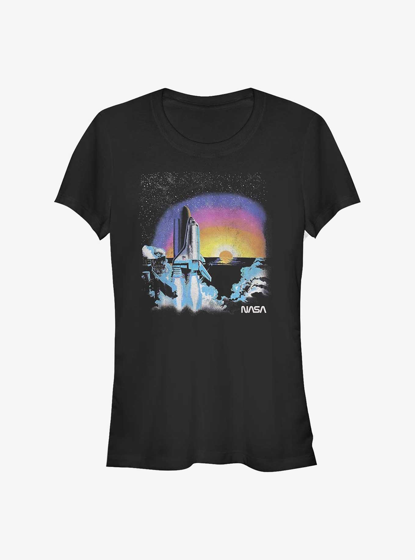 NASA Neon Lift-Off Girls T-Shirt, BLACK, hi-res