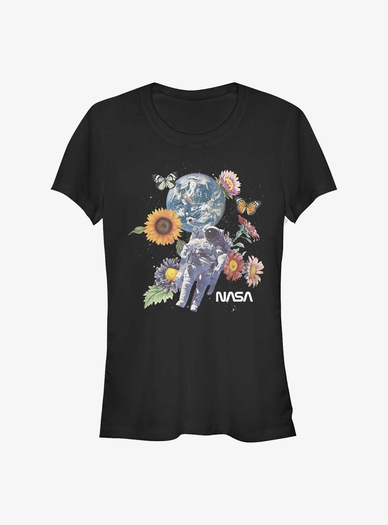 NASA Space Floral Girls T-Shirt