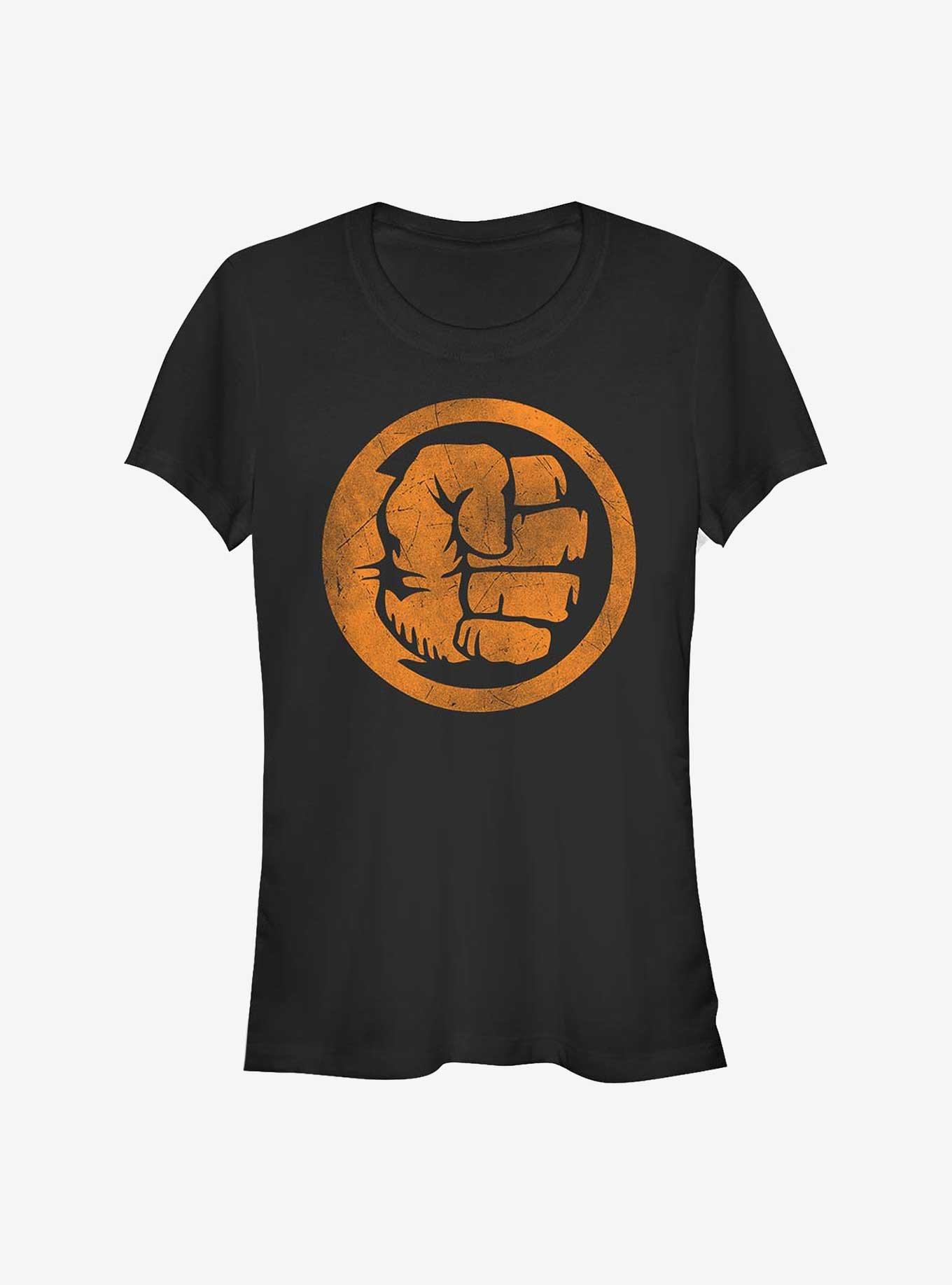 Marvel The Hulk Orange Hulk Girls T-Shirt, BLACK, hi-res