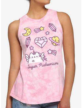 Pusheen Unicorn Pink Tie-Dye Girls Tank Top, , hi-res